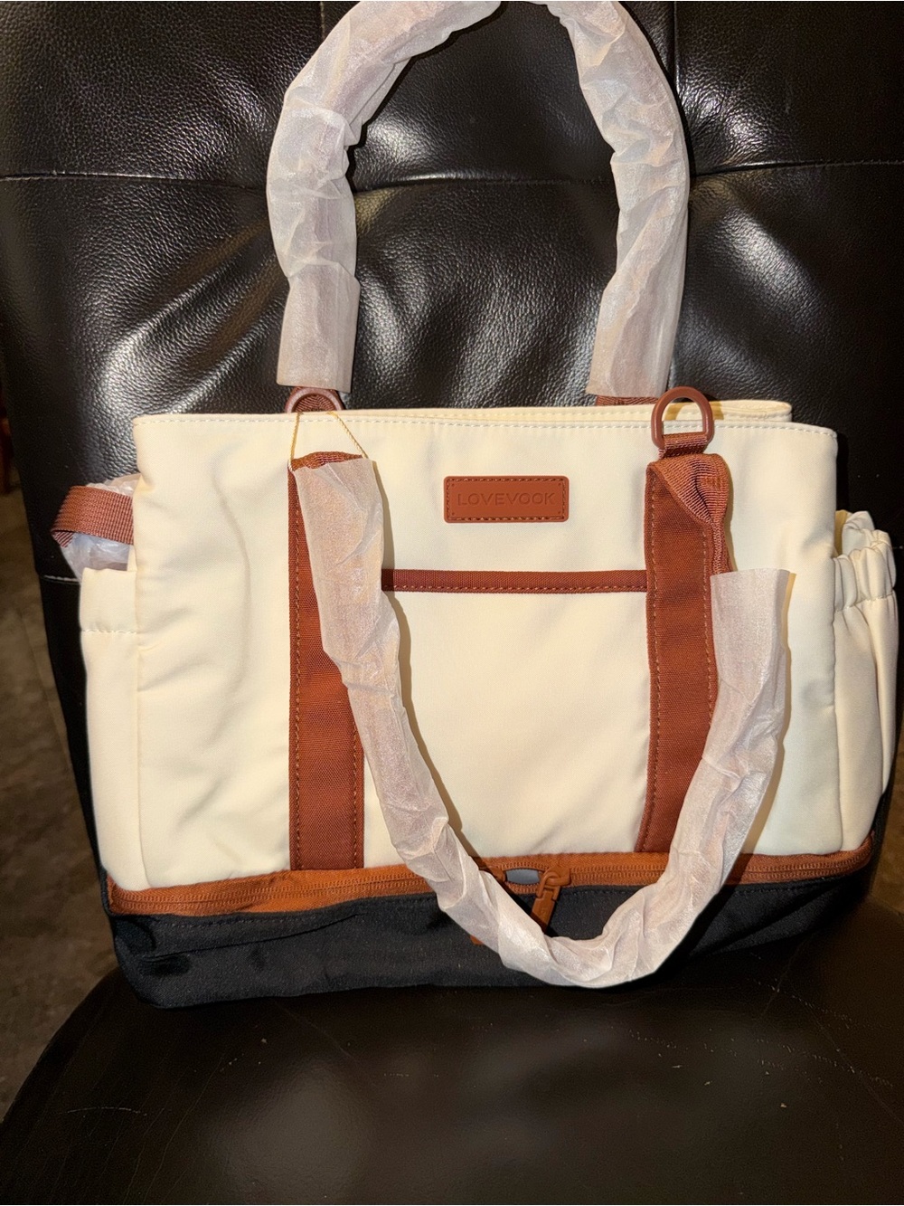 Cream and Brown Everyday Tote